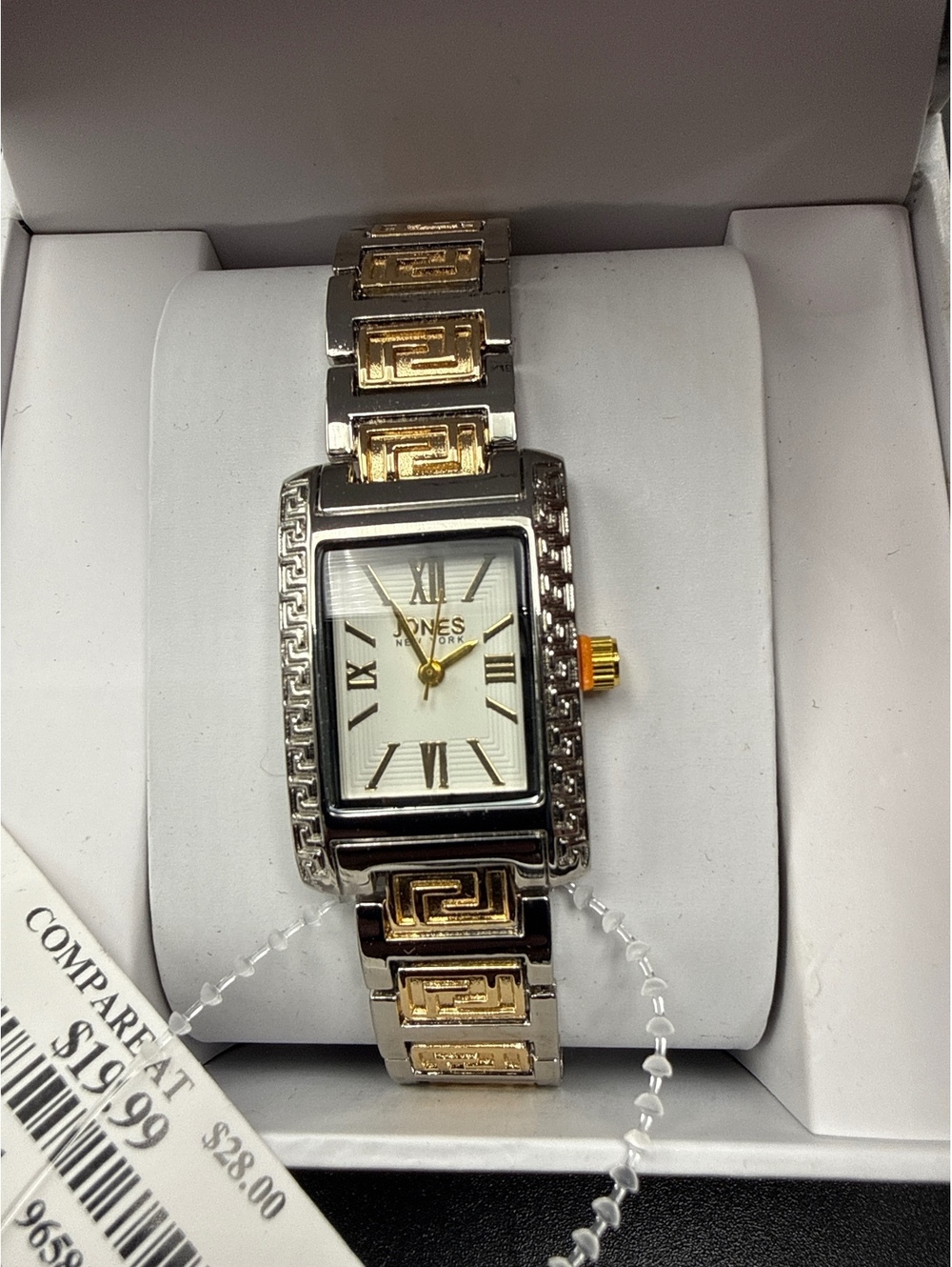 Jones New York Women's Two-Tone Rectangular Wristwatch with Roman Numerals